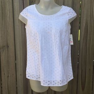 NWT White Eyelet Blouse Size S